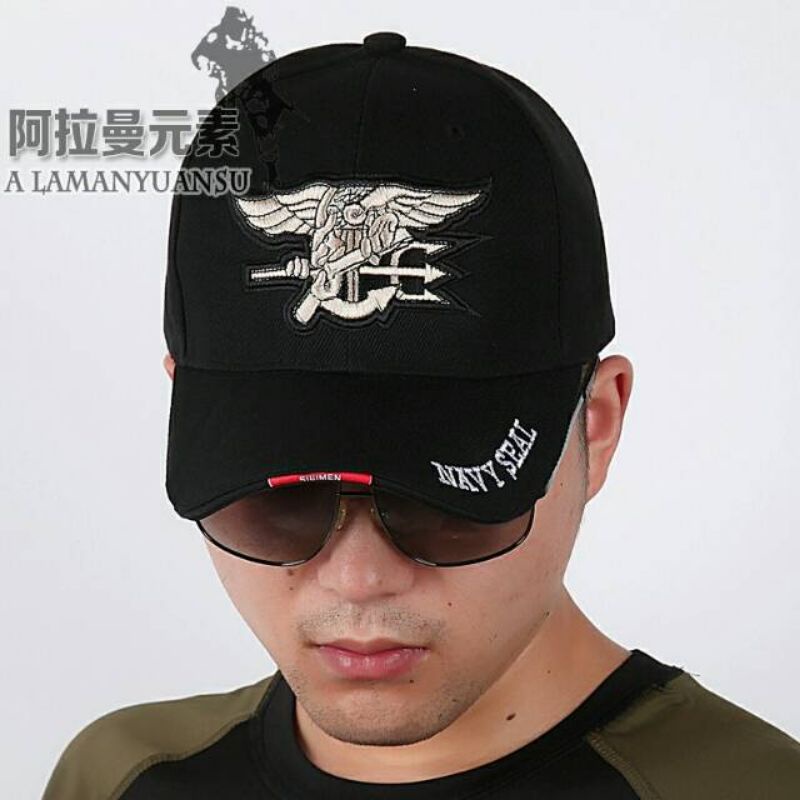 Topi Militer US Navy Canvas Import Hitam