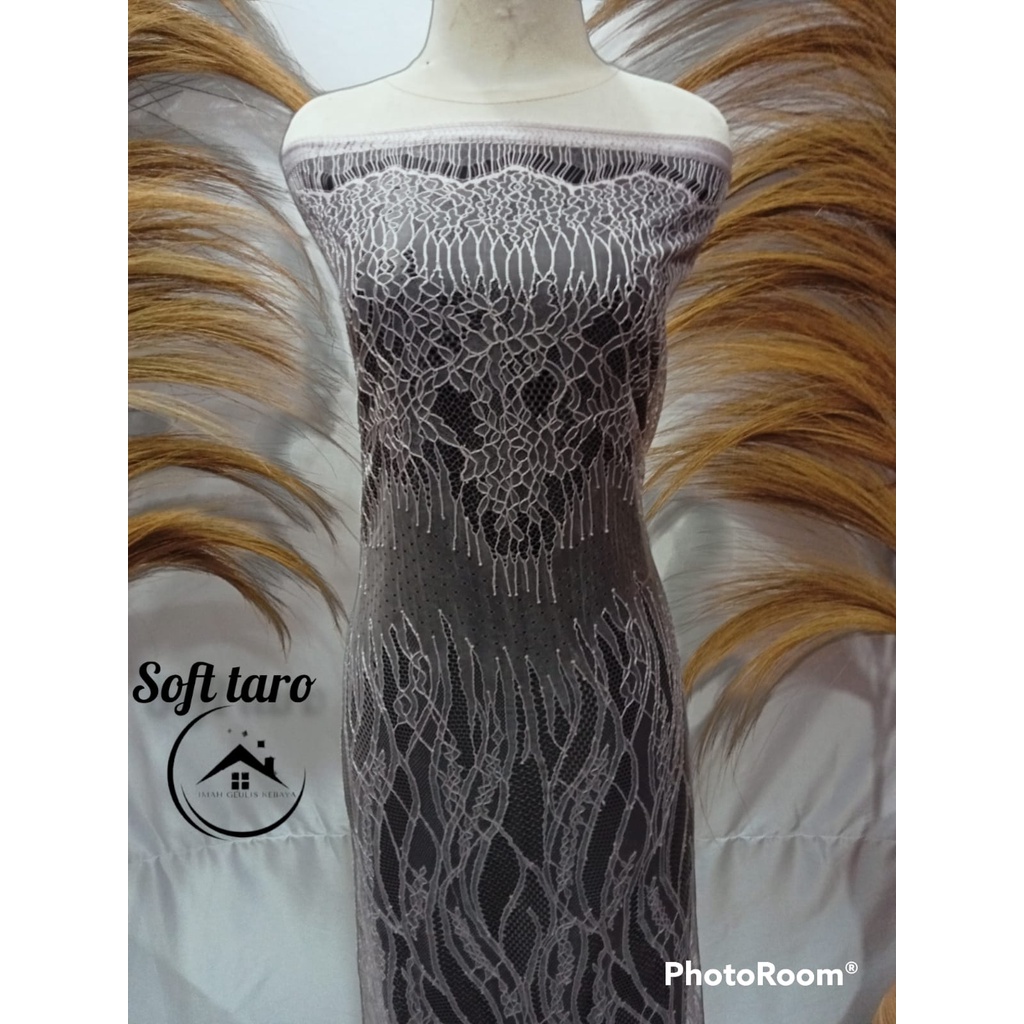 kain chantilly, bahan kebaya chantily,santili lace