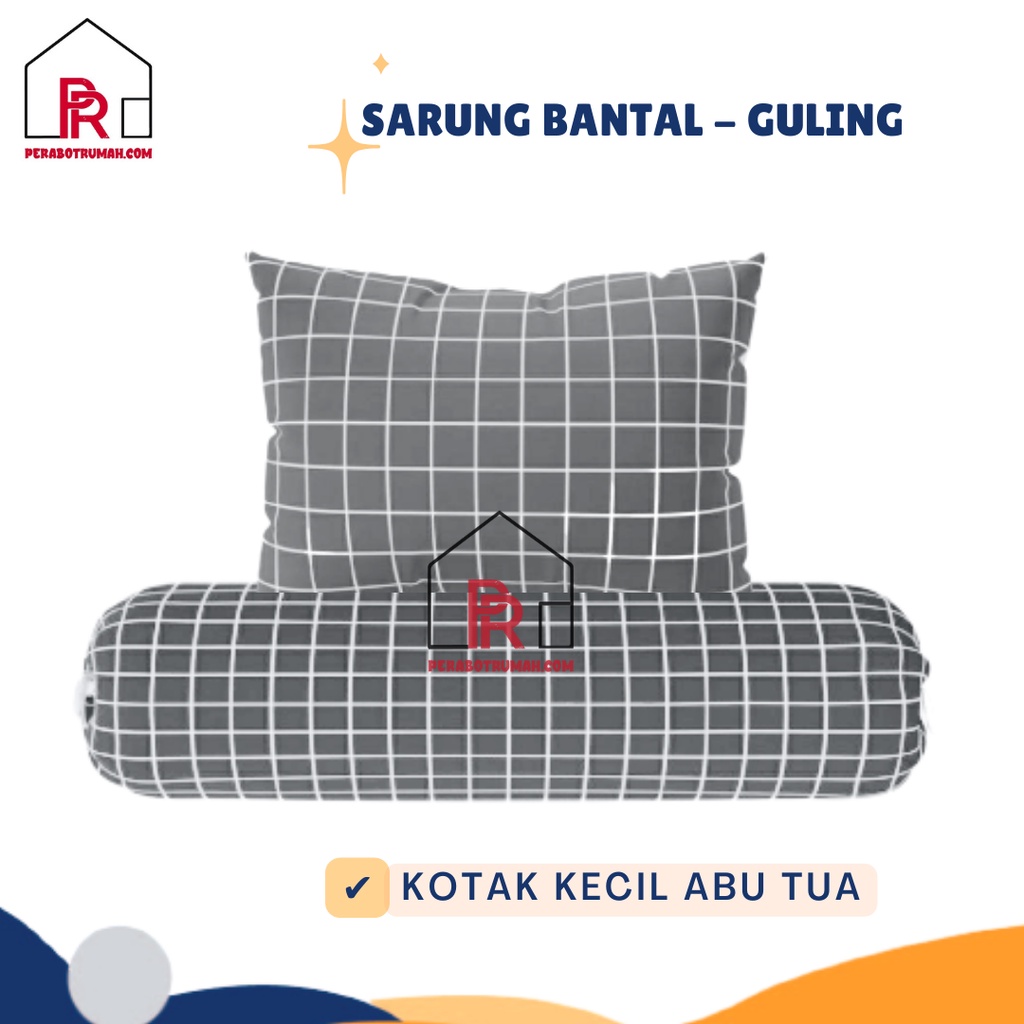 Sarung Bantal Guling Kotak Kotak Homemade / Sarung Guling Tidur Motif Aesthetic