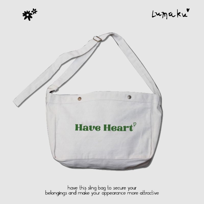 Canvas Sling Bag "Have Heart"