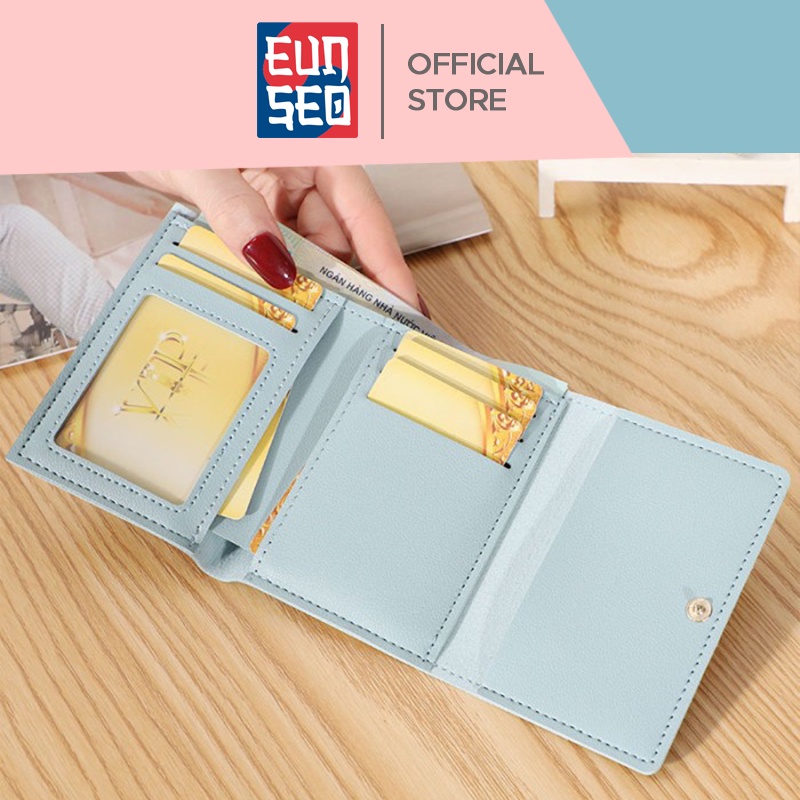 EUNSEO Dompet Wanita Warna Pastel Motif Hi Cow Import Fashion Korea