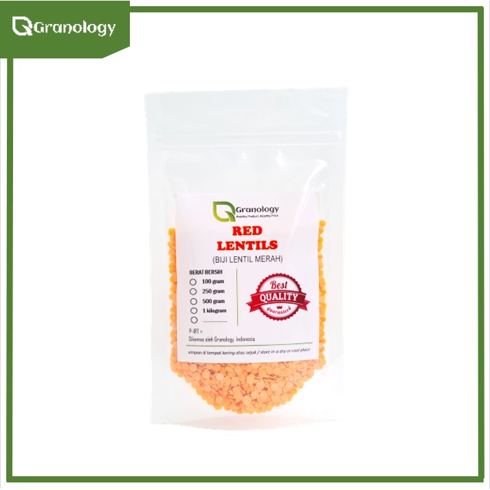 Kacang Lentil Merah / Red Lentil (100 gram) by Granology