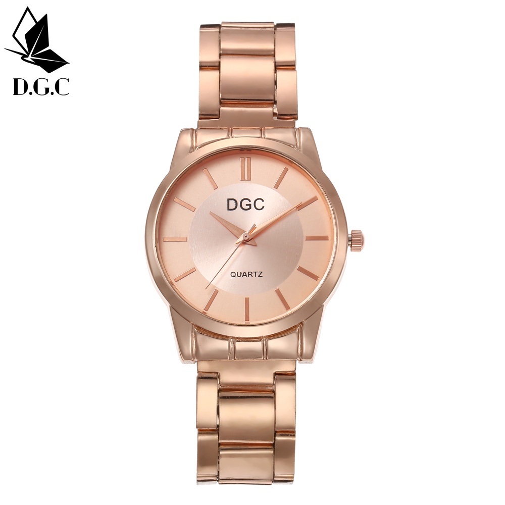 D.G.C Cod Jam Tangan Couple Strap Rantai Stel Terbaru Pria Wanita Analog Quartz C100