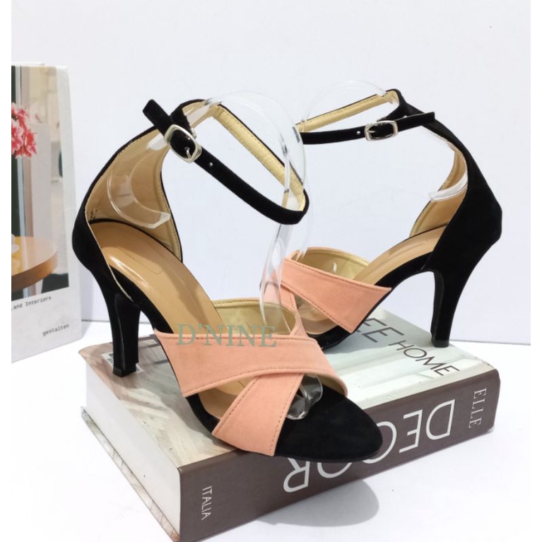 FARLA KL-06 Sandal Wanita Sandal heels suede 9cm