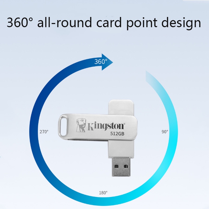 Kingston Metal 360 Derajat°Flash Disk USB 3.0 Kapasitas 8gb 16gb 32gb 64gb 128gb 256gb 512gb 1tb 2tb