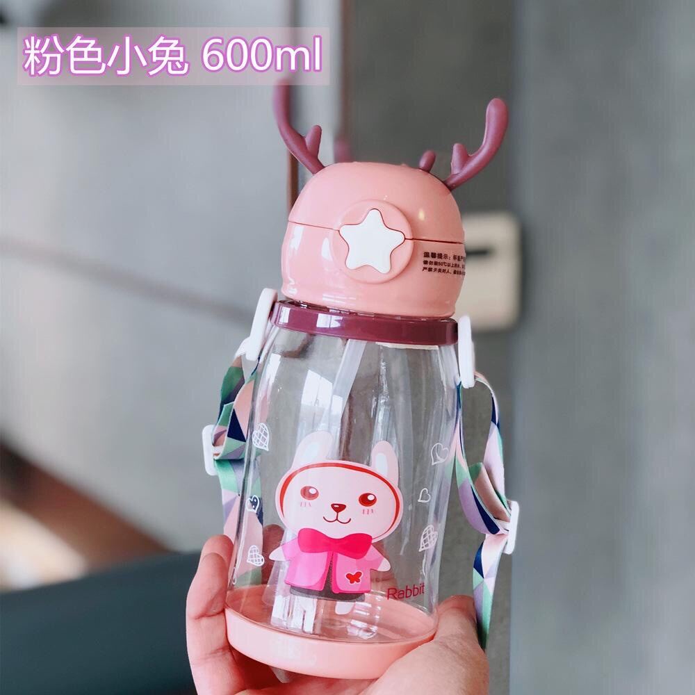 &lt;^ SJA ^&gt; Botol Minum Anak Tanduk Rusa  600ML Tanduk Rusa Botol BPA Free Sticker &amp; Tali