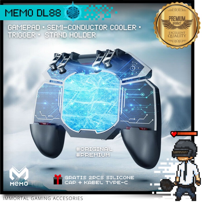 [IM] MEMO DL88 Gamepad Trigger Semiconductor Cooler Fan Kipas Pendingin 4in1 Controller Joystick DL-