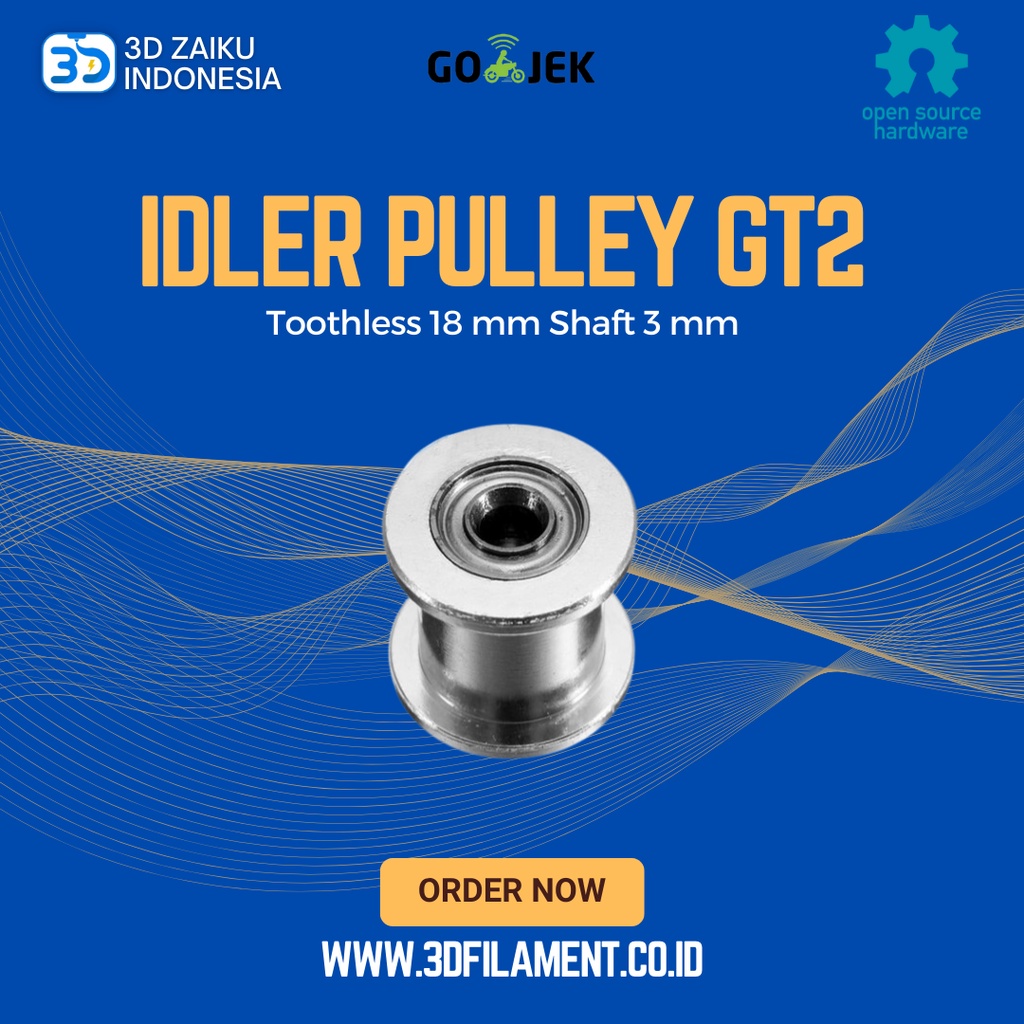 Reprap 3D Printer Idler Pulley GT2 Toothless 18 mm Shaft 3 mm