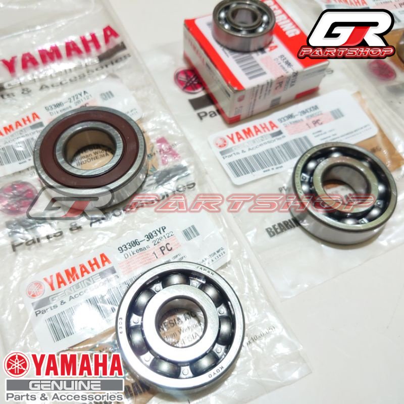 bearing set gearbox mio m3, s, z, soul gt 125 fino 125 xride 125 filano original yamaha bering klaher laher laker lahar rasio girbox gear gir box gardan transmisi ori ygp