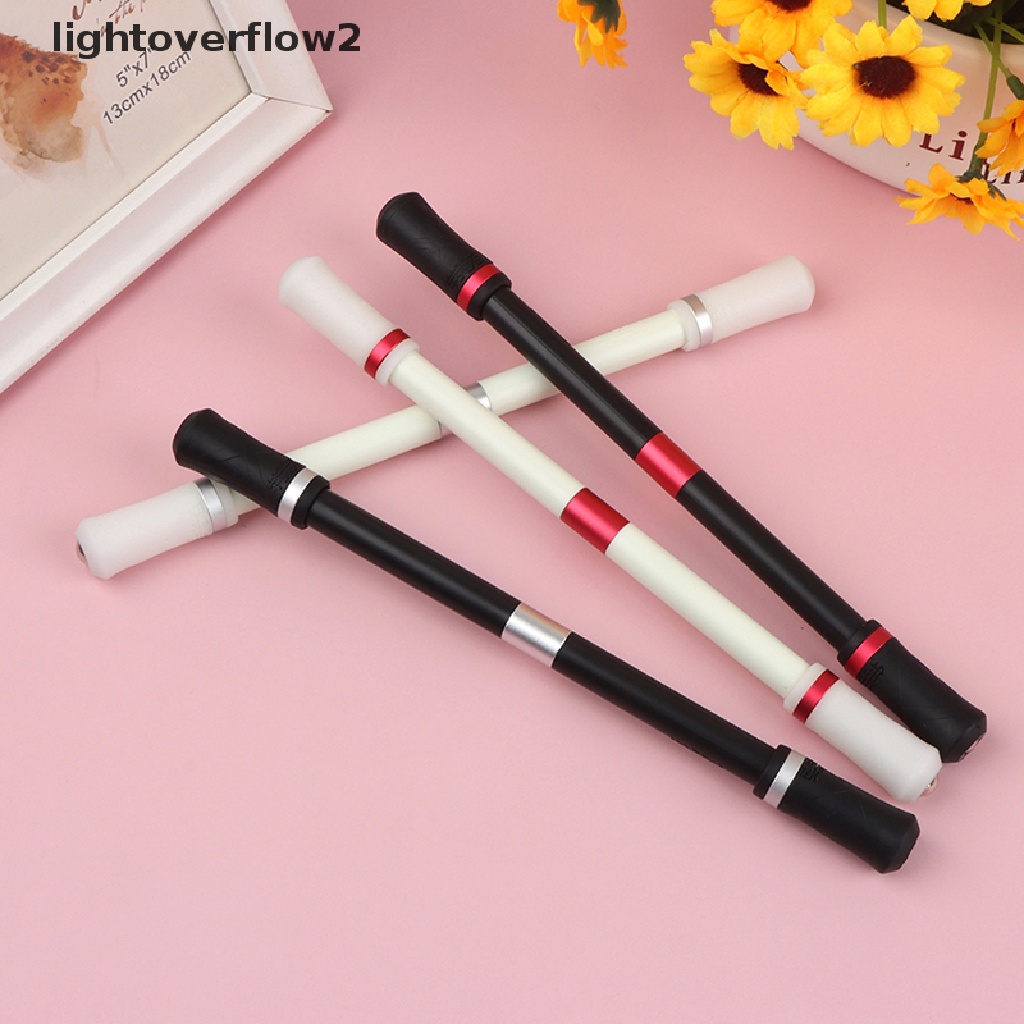 (lightoverflow2) Pulpen Putar Dengan Lampu LED Anti Stress Untuk Anak / Dewasa