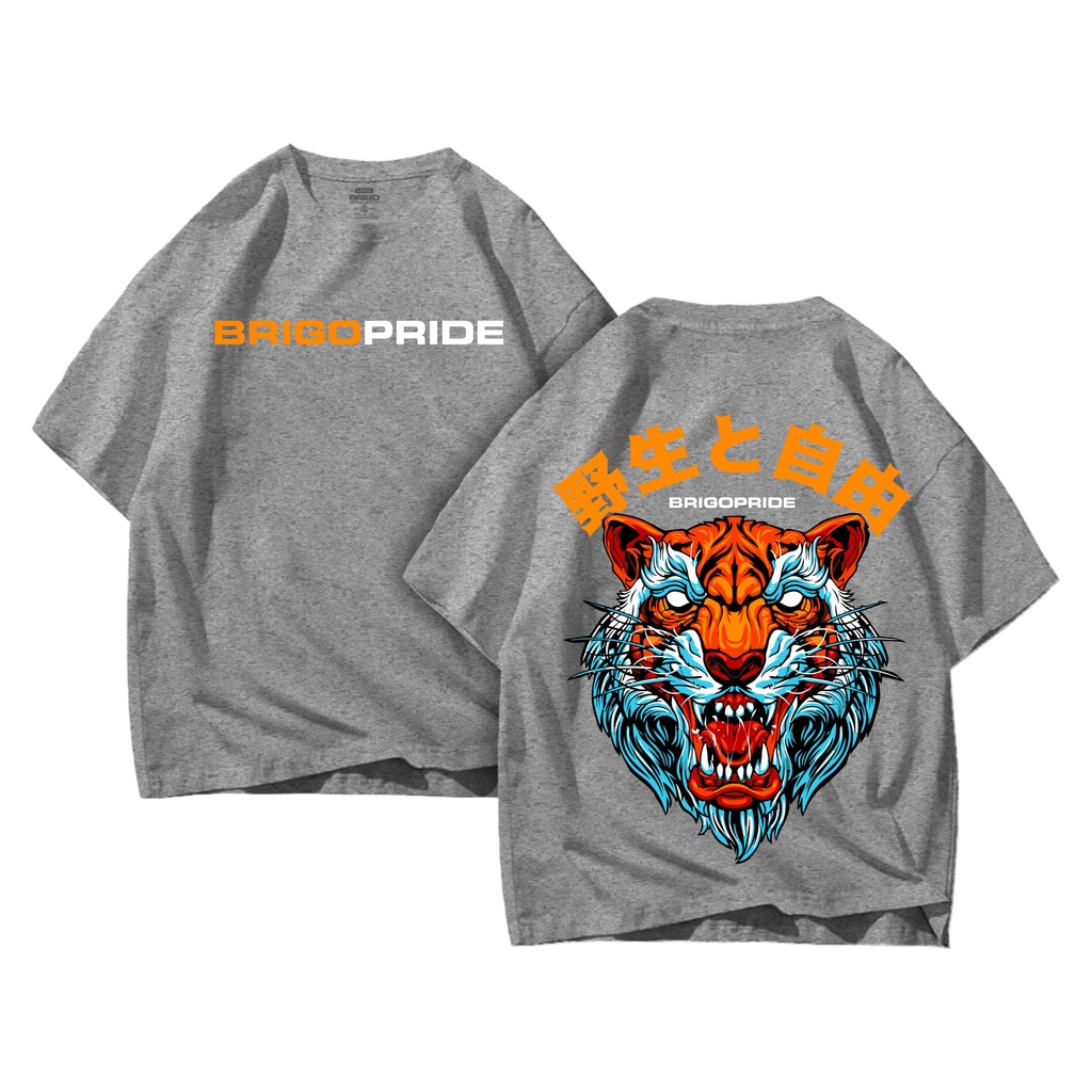 BRIGO Kaos Oversize TIGER JAPAN II Kaos Oversize Print DTF II Kaos Jumbo Size Pria &amp; Wanita