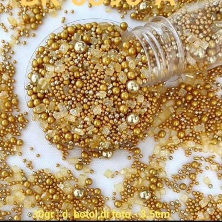 

KODE6n1Mb--edible sprinkle mutiara gold 30 gr