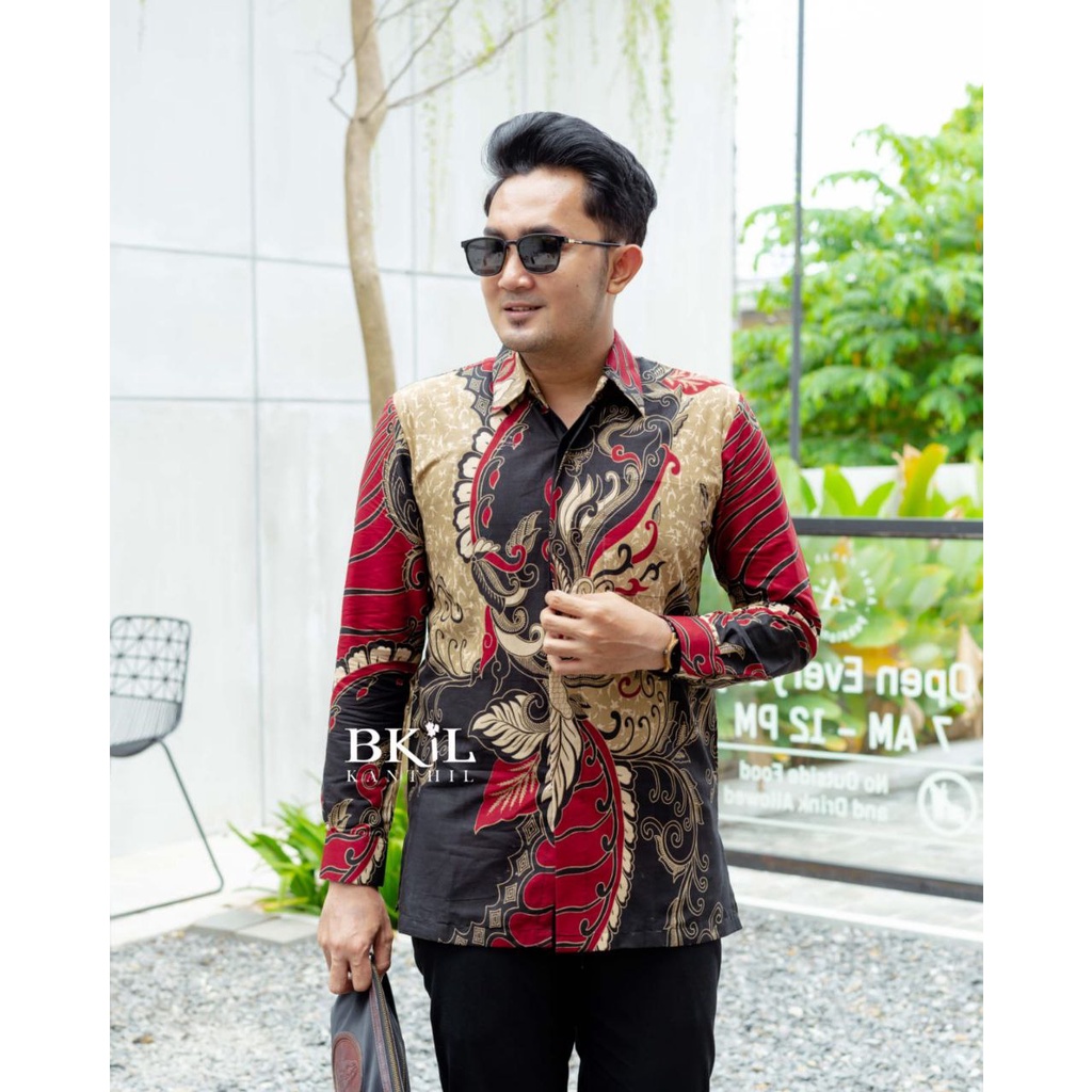 Kemeja Batik Pria Lengan Panjang M L XL XXL Baju Batik Pria Modern Batik Kerja Pria Batik Kantor Pria Seragam Batik