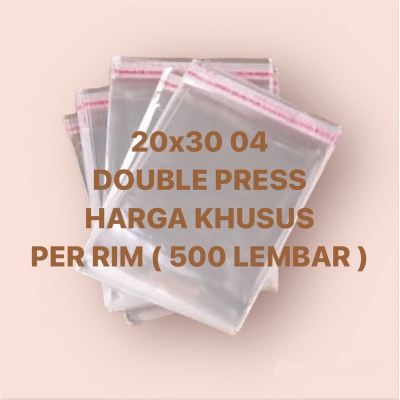 500PCS | 1 RIM 20x30 04 PLASTIK OPP SEAL BAJU ANAK