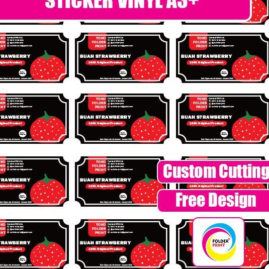 

✶ Stiker Vinyl A3+ Anti Air Label Kemasan Produk (Custom Cutting) 74