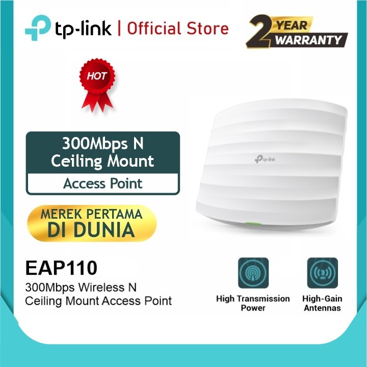 TP-Link EAP 110 Indoor 300Mbps Wireless N Ceiling Mount Access Point Wifi Internet TPLINK EAP110