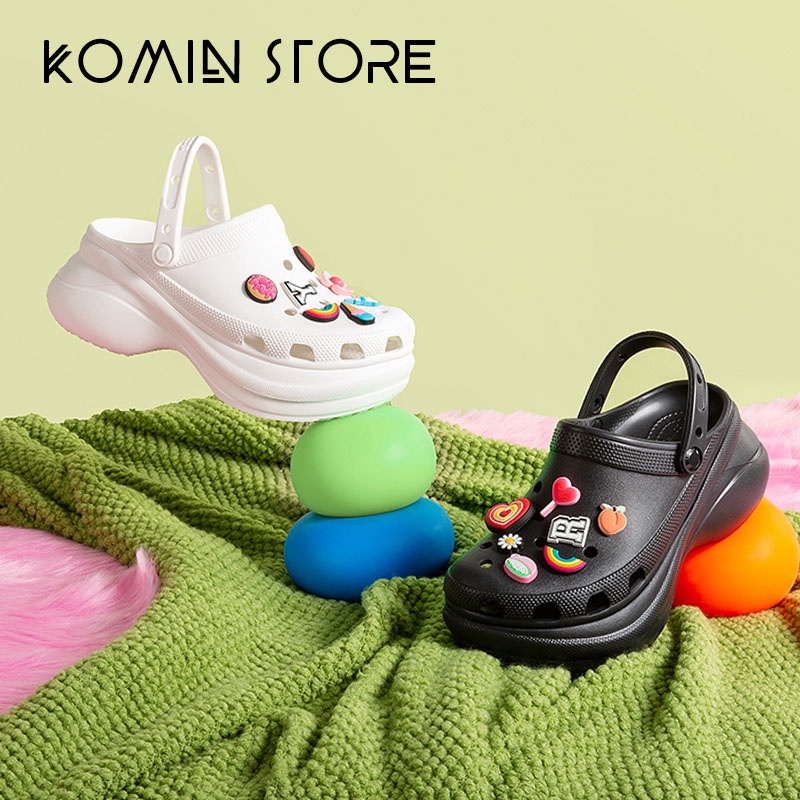 KOMIN-Sandal Kodok Wanita Sandal Baim Sandal Wedges Kekinian Import JIBBITZ  Anti Slip Sandal Karet Spons Eva Classic Bae Clog Sandal Slop Wanita