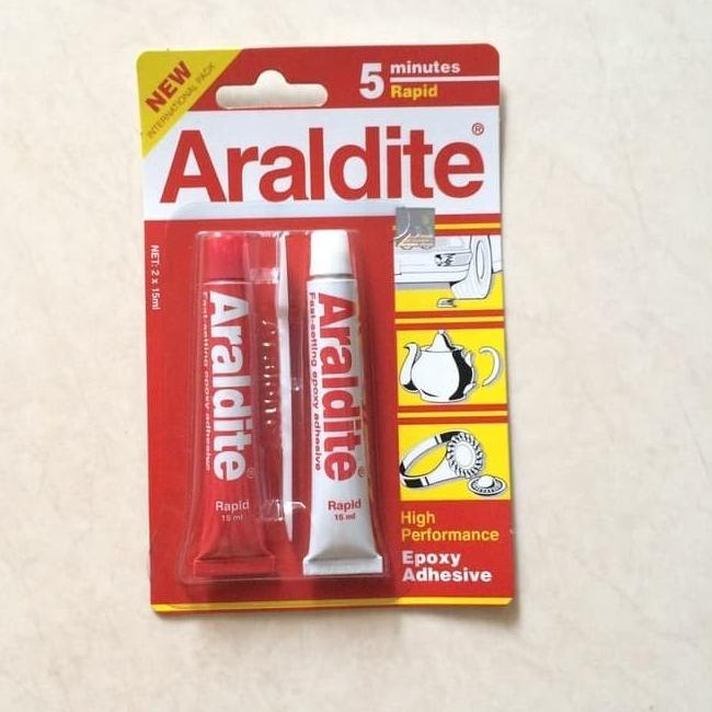 

ARALDITE Merah 5 Menit Lem Besi Epoxy Rapid Minutes Adhesive 30 ml