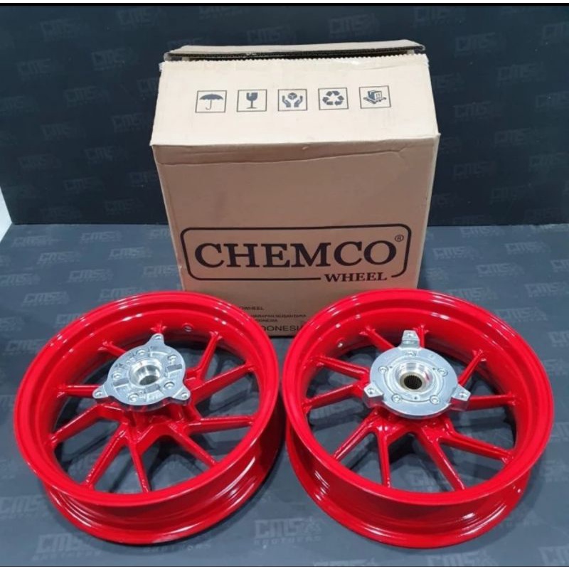 Velg velek pelek veleg Velg Racing MotorMerk Chemco Wheel nmax new 13 350 400 merah