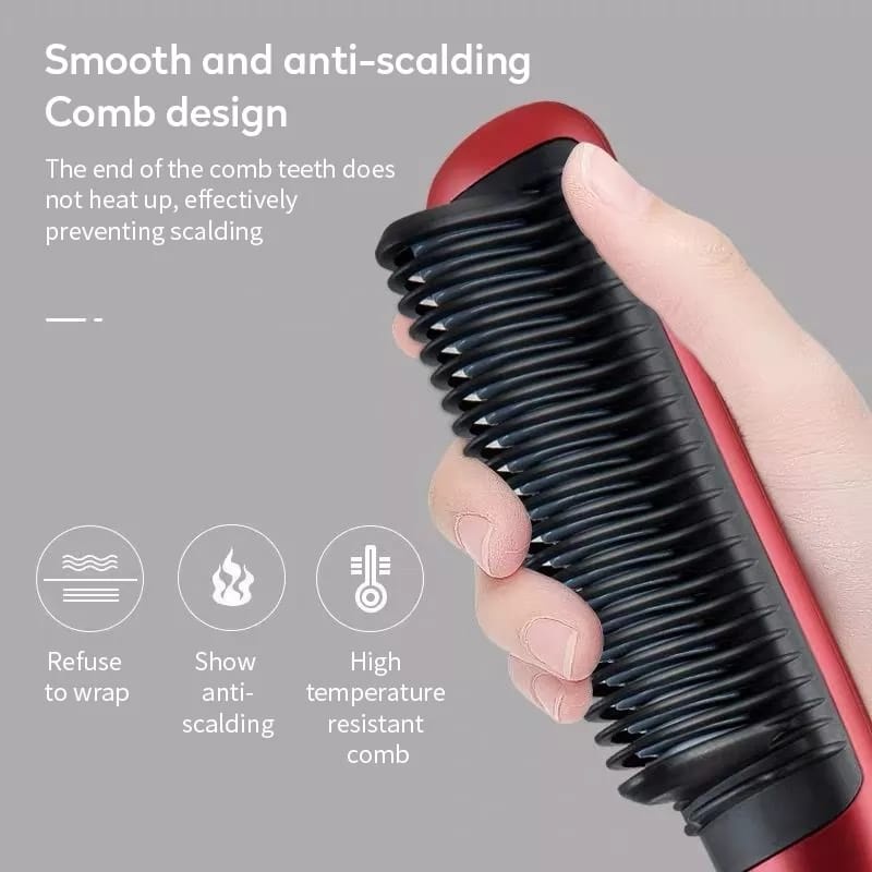 Catok Sisir Pelurus Rambut Hair Straightener Curler 2 in 1 catokan sisir listrik