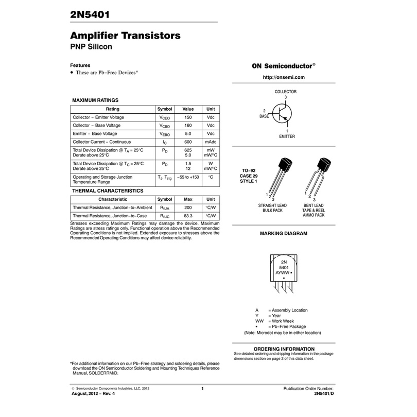x10 Transistor 2N 5401 PNP TO-92 2N5401 150V 600mA High Voltage Amplifier 2N-5401 isi 10