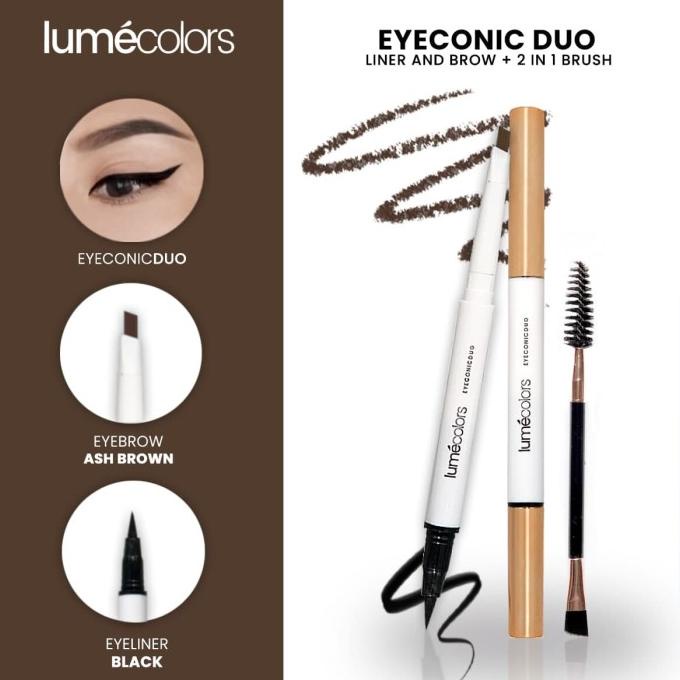 Lumecolors Eyeliner & Eyebrow Pencil Kosmetik Wajah Eyeconic Duo