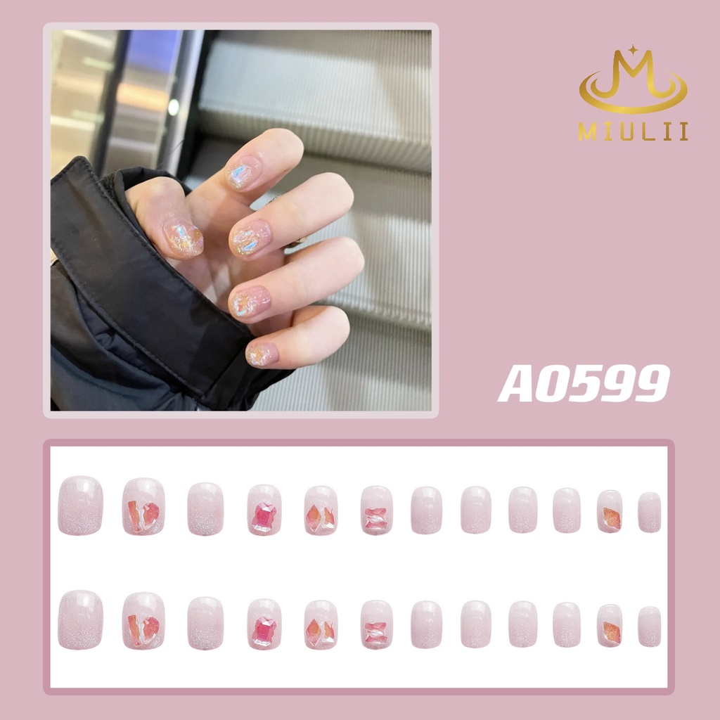 MIULII / KUKU PALSU   A0599  / 24PCS / 3D / NAIL ART / PREMIUM / CUTE / FREE LEM JELLY / KUTEK