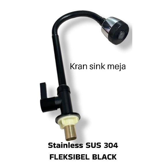 kran angsa meja fleksibel hitam black 2 Mode semburan PROMO TERMURAH Kran Hitam