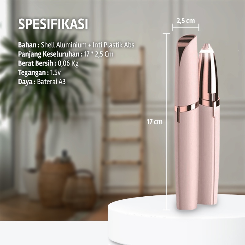 Pemangkas alis elektrik gaya Korea ,Flawless-Epilator Eyebrow/Electric Feather Trimmer Portable Painless Pen