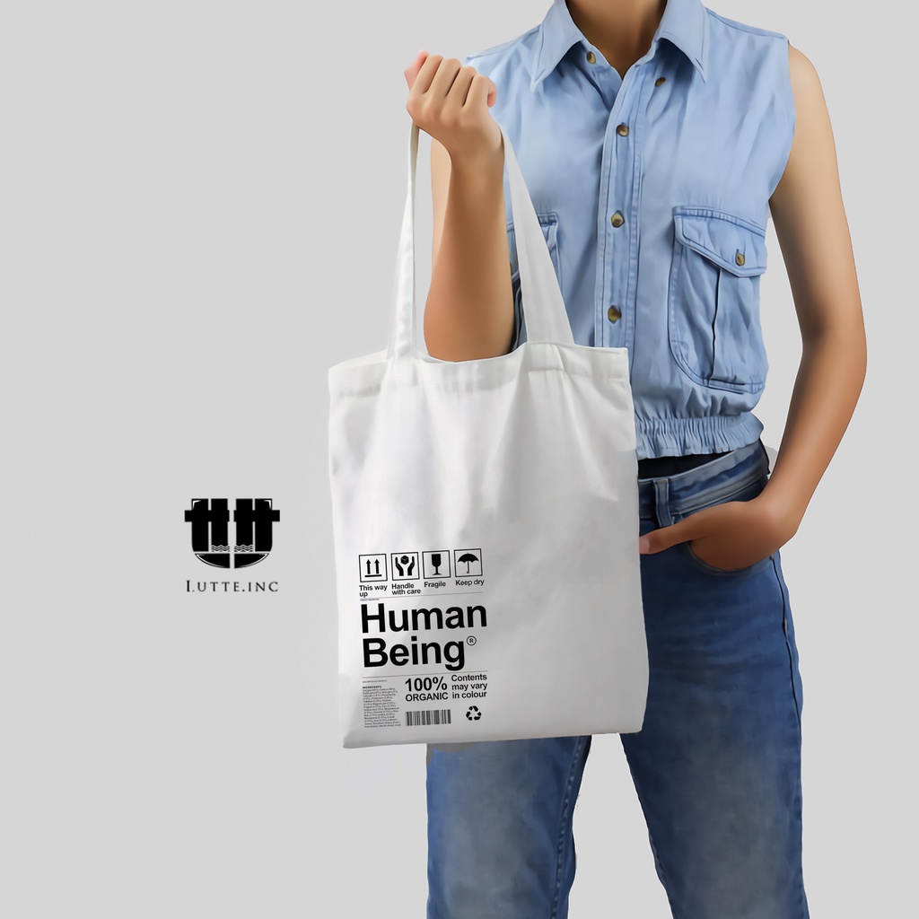 TERBARU Totebag Series Barcode Tote bag Kanvas Premium Lutte.Inc