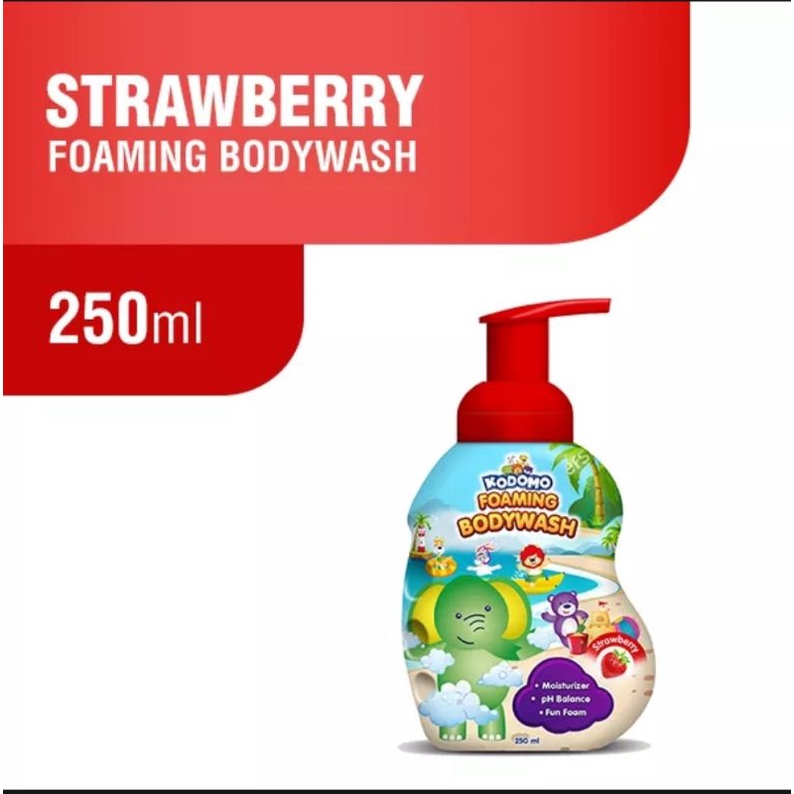 KODOMO Body Wash &amp; Shampoo Botol Foaming Orange &amp; Strawberry - 250ml