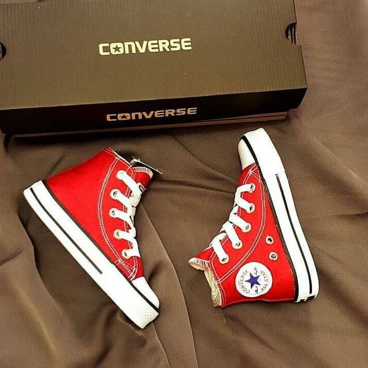 Harga Spesial Terbaru Sepatu sekolah anak SD converse alstar Hitam Garis Putih UKURAN 31-35