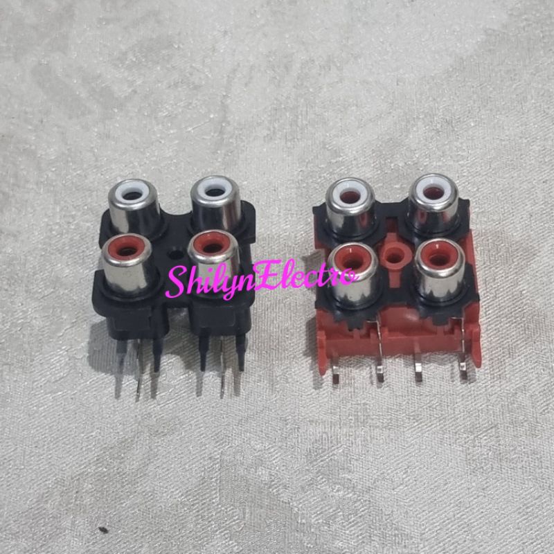 SOCKET RCA 4 PIN BLACK BELL SOKET 4PIN 4P