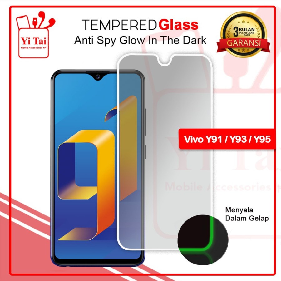 YI-TAI TEMPERED GLASS PREMIUM SPY GLOW IN THE DARK VIVO Y53S 4G VIVO Y53S 5G VIVO Y75 5G VIVO Y81 VIVO Y83 VIVO Y91 VIVO Y93 VIVO Y95 VIVO Y91C VIVO Y1S VIVO Z1 PRO WHITE_CELL