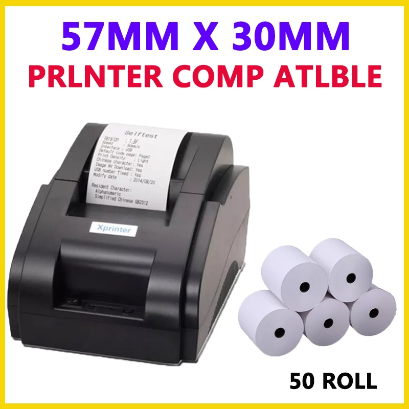 

（50Roll）57X30 KERTAS THERMAL TERMAL KASIR OTANI ROLL CETAK PRINT PRINTER PRINTECH EDC POS