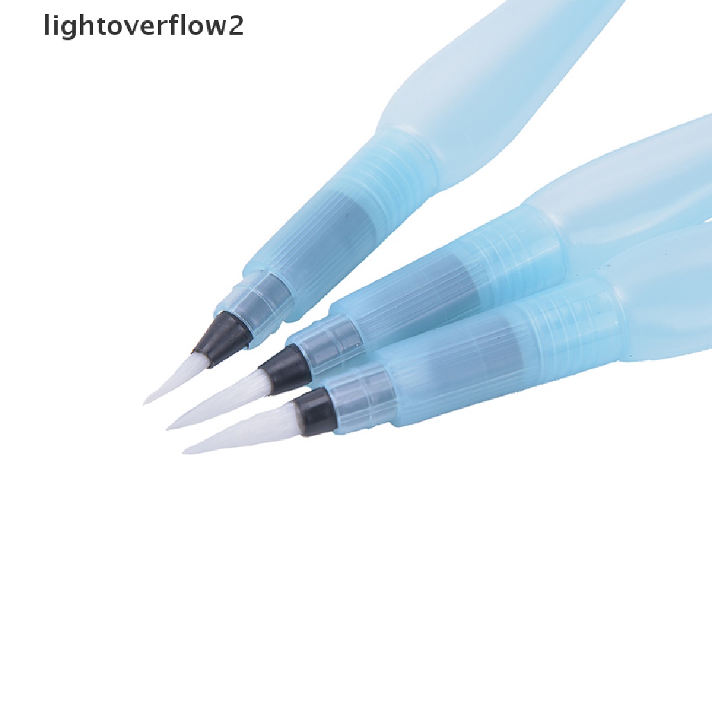 (lightoverflow2) 3pcs / Set Pena Kuas Lukis Cat Air / Tinta Kaligrafi (ID)