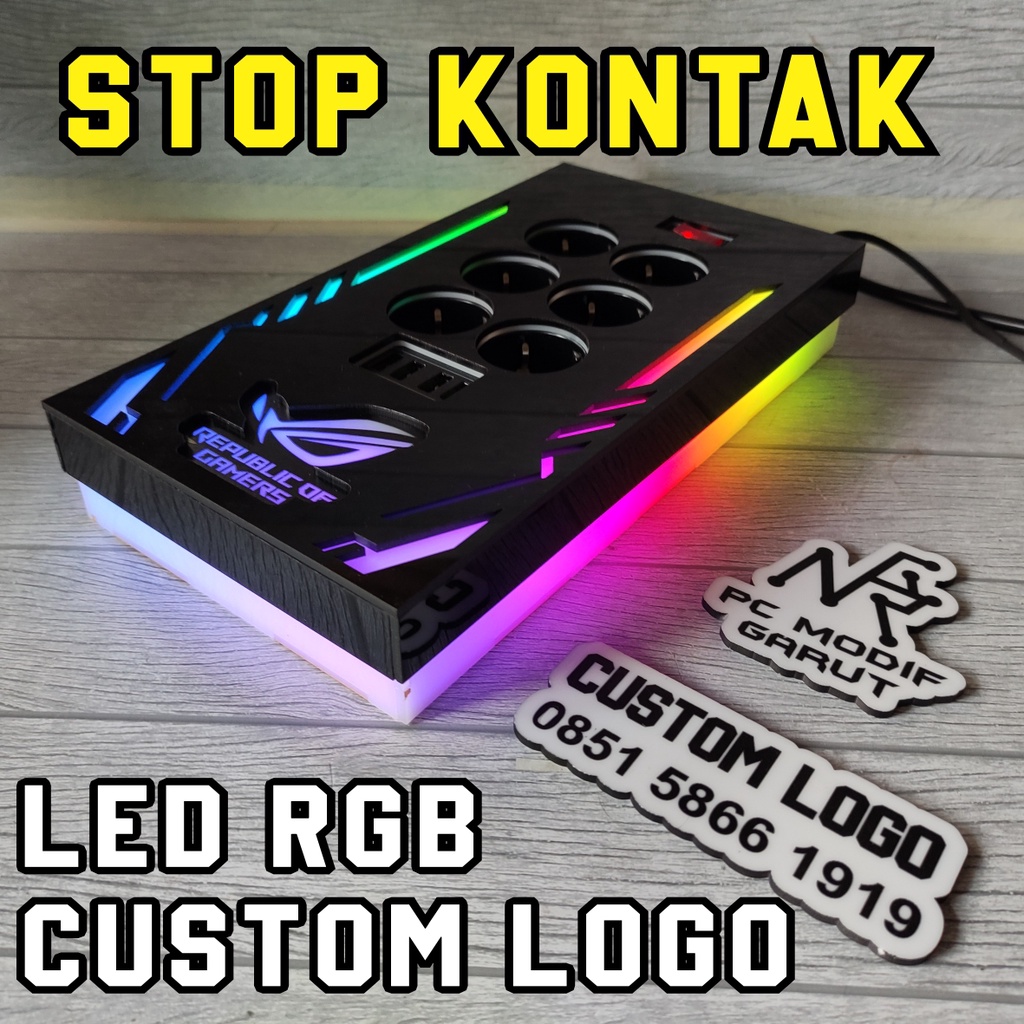 Aksesoris PC stop contact led rgb logo custom