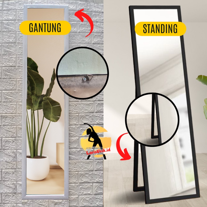 Kaca Cermin Full Body Aesthetic Cermin Standing Mirror Dinding Minimalis Rias Besar UK.157 x 48 cm Termurah Terlaris