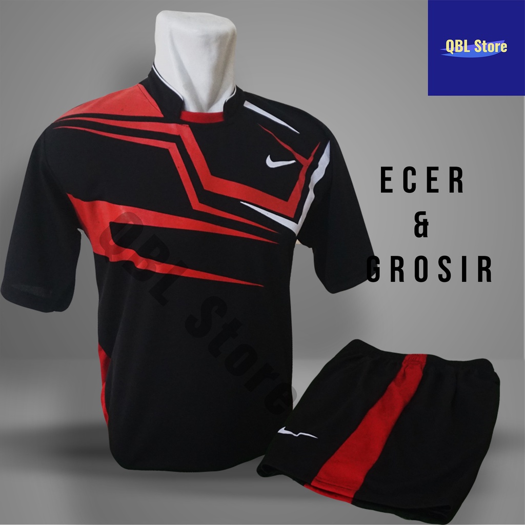 Baju Futsal Kaos Futsal Setelah Futsal Jersey Nke Line Hitam Merah