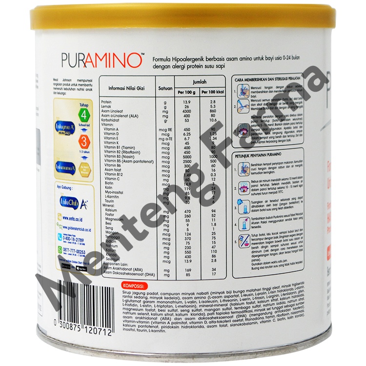 Enfamil Puramino Susu Formula Bayi Hipoalergenik 400 Gr - Susu Formula Bayi Alergi Protein Susu Sapi Berat