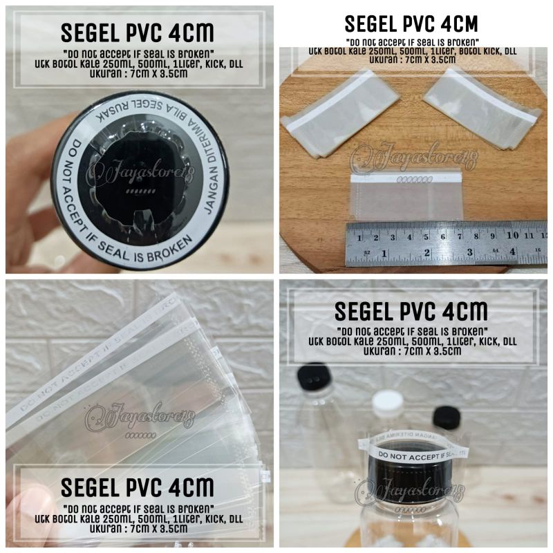 SEGEL PLASTIK PVC 4CM BOTOL CANTIK 350ML KALE 250ML 500ML 1LITER diameter tutup botol 3.7CM 4CM 4.5c