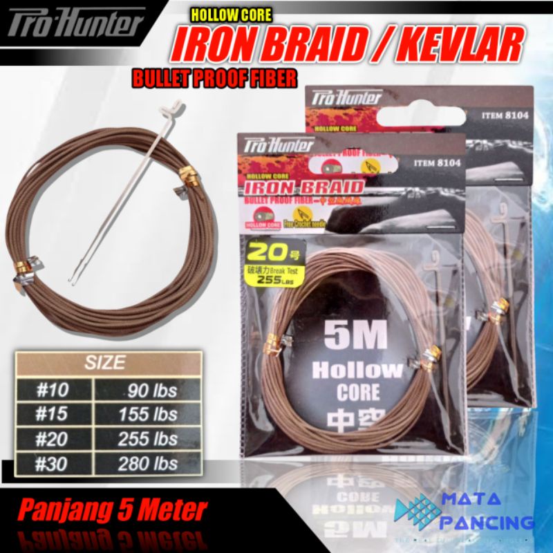 Benang assist line kevlar Pro Hunter Iron Braid bonus jarum murah dan kuat untuk metal jig jigging asis line jigging prohunter