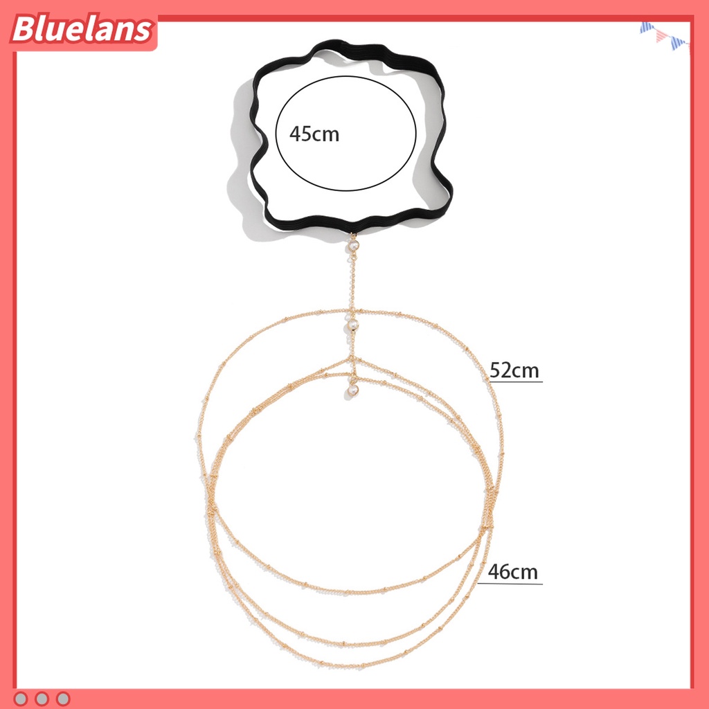 Perhiasan Tali Rantai Paha Elastis Multilayer Aksen Berlian Imitasi Untuk Hadiah