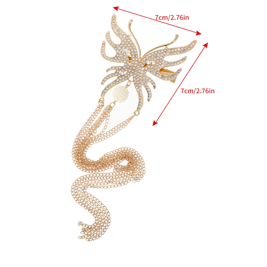 Jepit Rambut Model Butterfly Bahan Alloy Aksen Mutiara Dan Kristal Gaya Korea Untuk Wanita