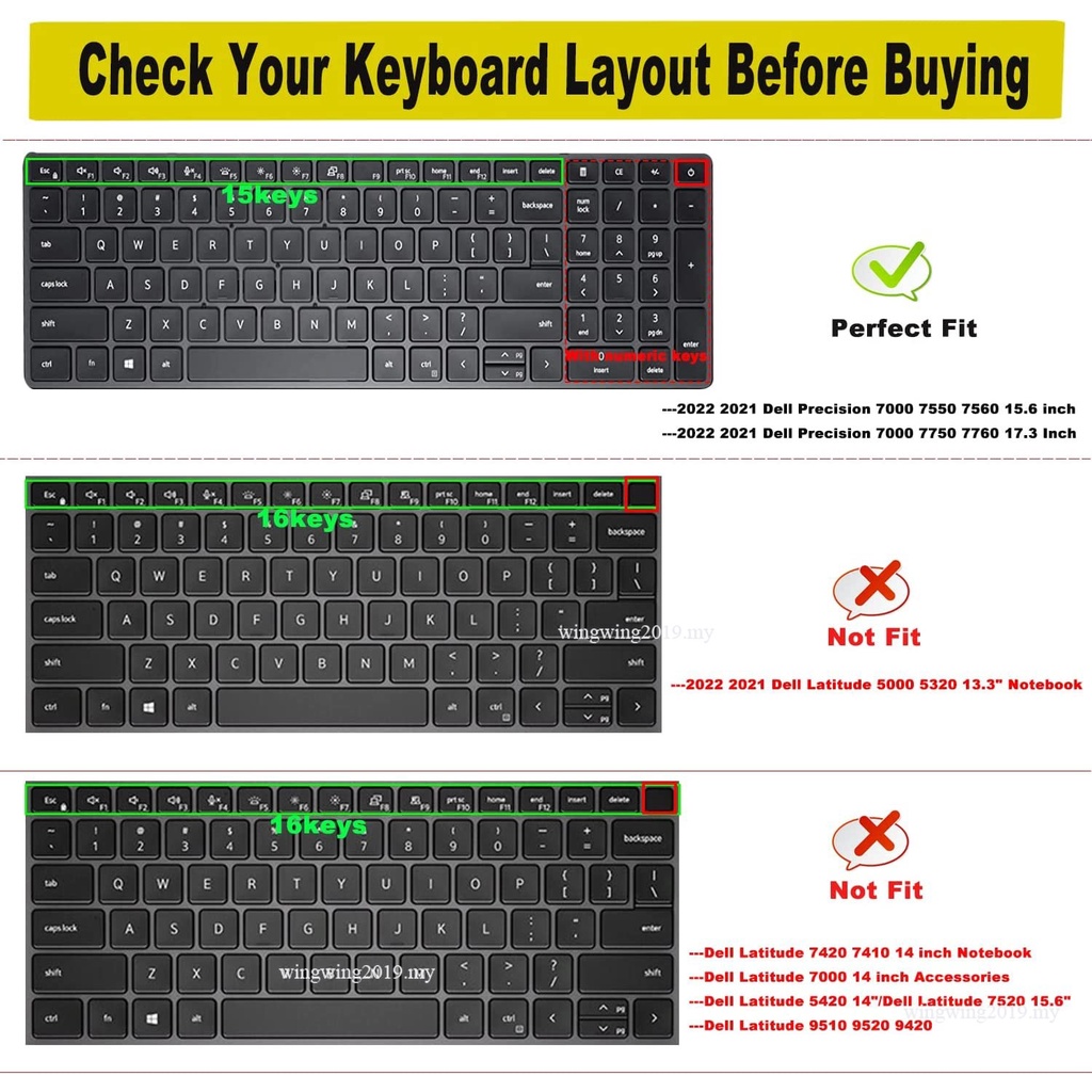 Cover Pelindung Keyboard Laptop Bahan Silikon Untuk Dell latitude 5531 5530 latitude 5521 5520 15.6 inch 2022 2022 Presisi 7750 7760 7560 7000 17.3