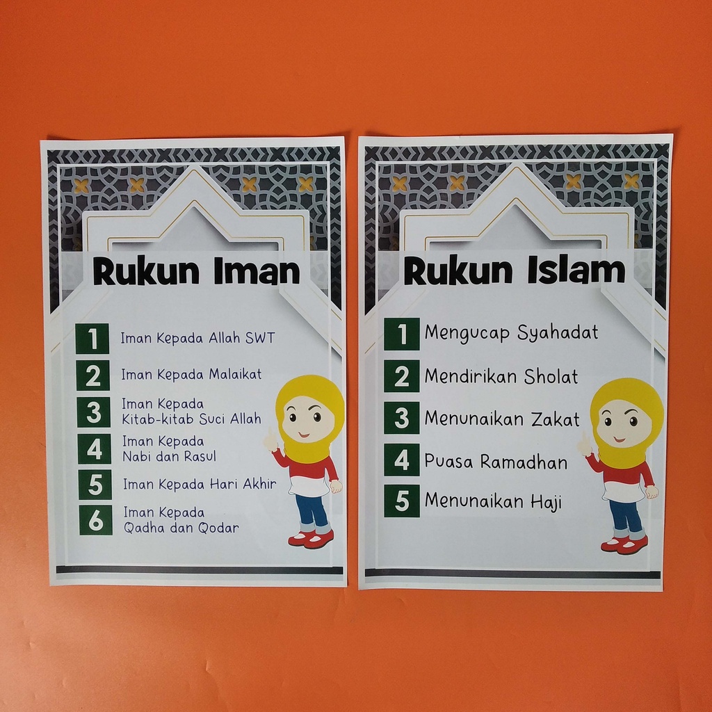 Poster Rukun Islam dan Iman - Poster Islami - Poster Sekolah