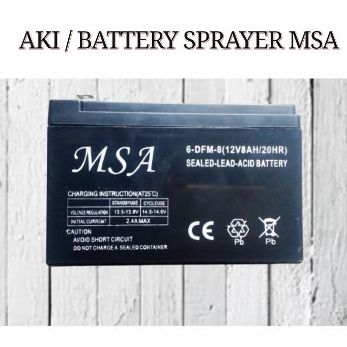 BATTERY SPRAYER MSA ( aki battery batre accu sprayer elektrik 12V 8AH