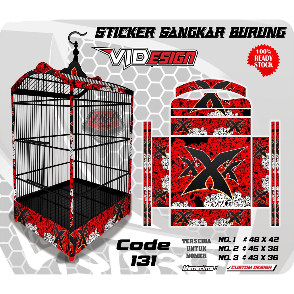 STIKER SANGKAR KACER KENARI DECAL KANDANG BULAT NO 1 23