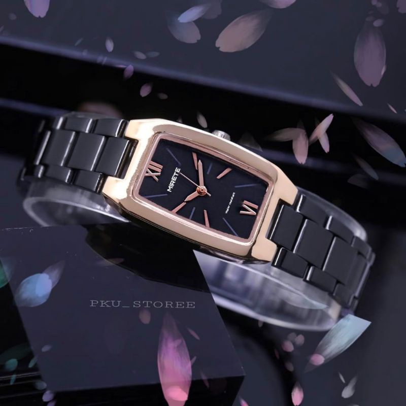 Jam Tangan Kasual Wanita Mirete Original Tahan Air Bestseller Persegi Panjang Strap rantai | Quart Analog Jam Tangan Besi Cewek Mewah Analog Ready Stok Di Jamin Sesuai fhoto Bisa Cod