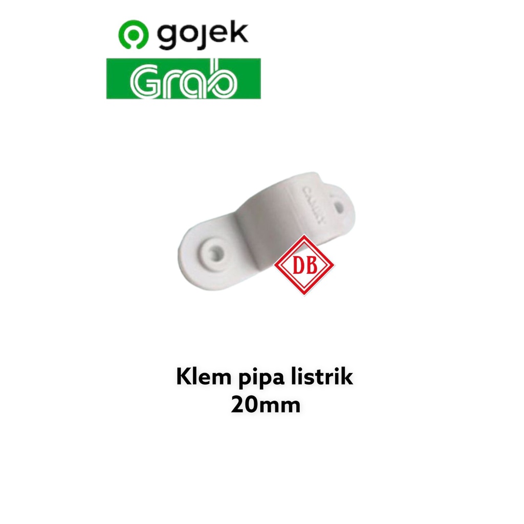 KLEM PIPA LISTRIK 20mm + PAKU/KLEM PVC